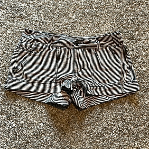 Roxy Pants - Roxy Black and White Striped Women's Shorts